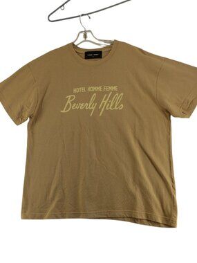 Homme + Femme Unisex Cotton T-Shirt Tan Color size Large nwot